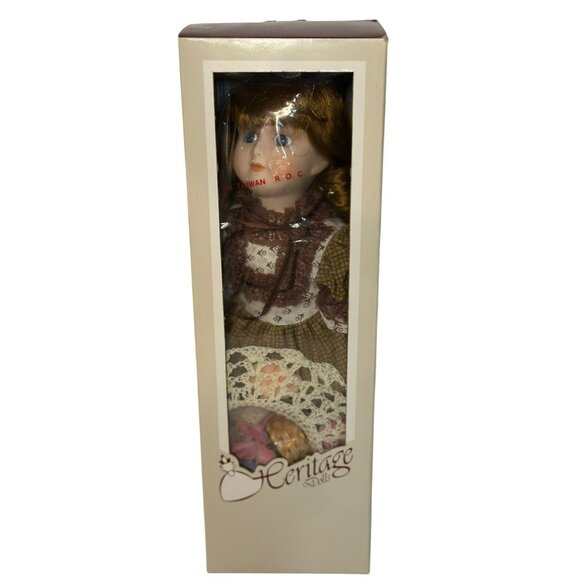 VTG Heritage Dolls Porcelain R.O.C. Victorian-style Doll Taiwan Made NIB - Picture 1 of 7